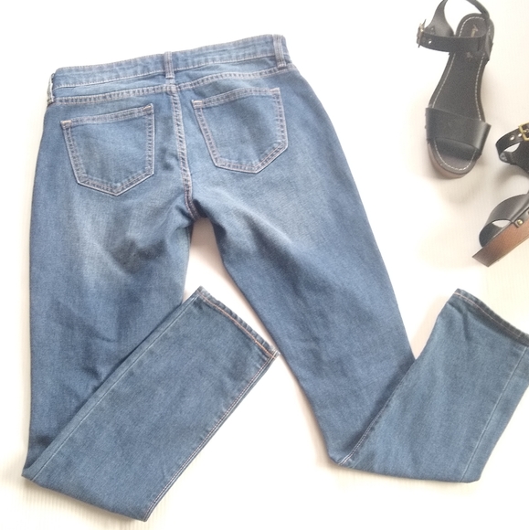 GAP distressed ripped blue denim skinny jeans - Picture 2 of 7